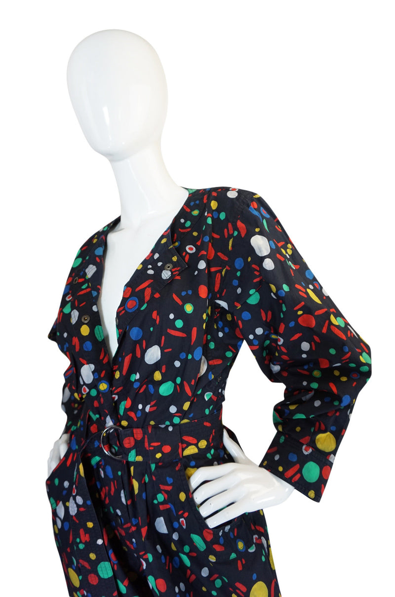 Spring 1985 Yves Saint Laurent Cotton Dot Print Jumpsuit