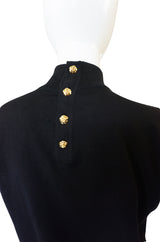 1990s Black Cashmere & Silk Knit Chanel Shell Top