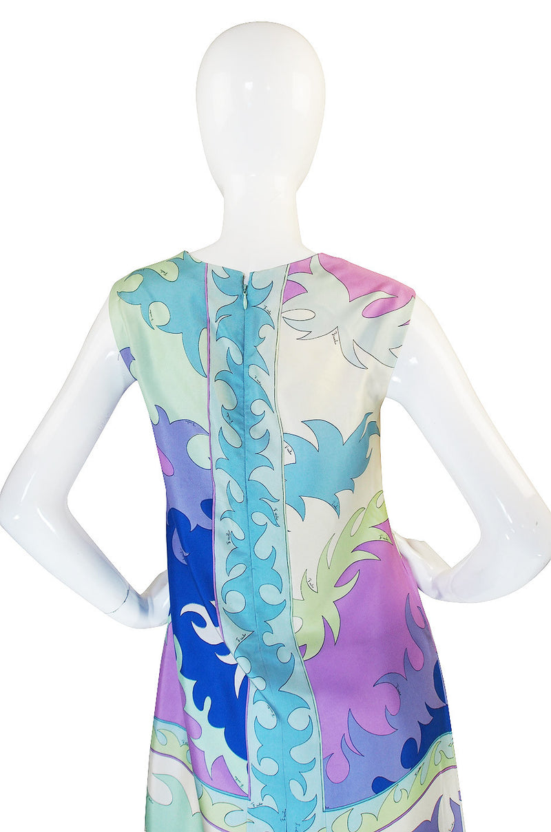 1960s Pretty Pastel Scarf Weight Pucci Shift Dress