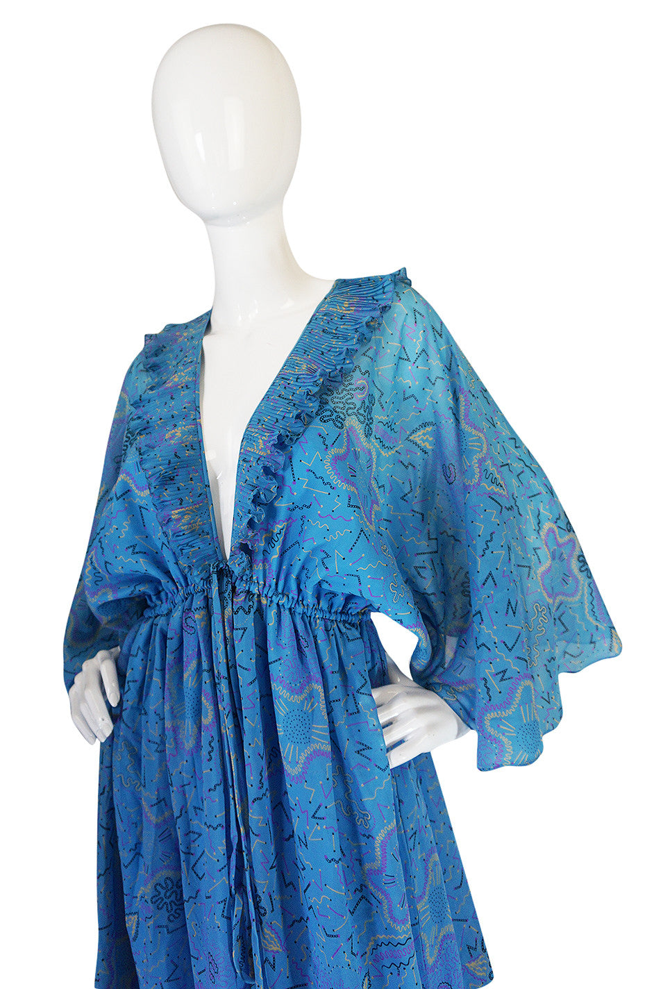 Spring 1988 Zandra Rhodes 'Fantastic Flower Garden' Red Silk Print Dress