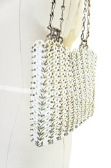 Rare 1960s Paco Rabanne White Disc & Metal Bag