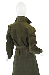 1972 Olive Green Ultrasuede Halston Dress