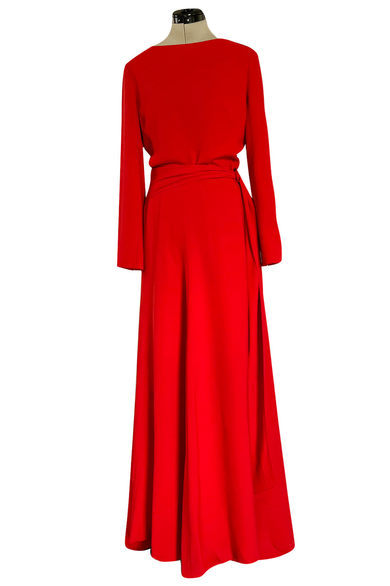 Stunning Fall 2006 Christian Dior by John Galliano Red Dress w Train & V Back