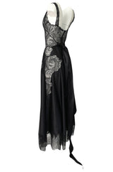 Pre-Fall 2015 Ricardo Tisci for Givenchy Black Silk Satin & Lace Dress