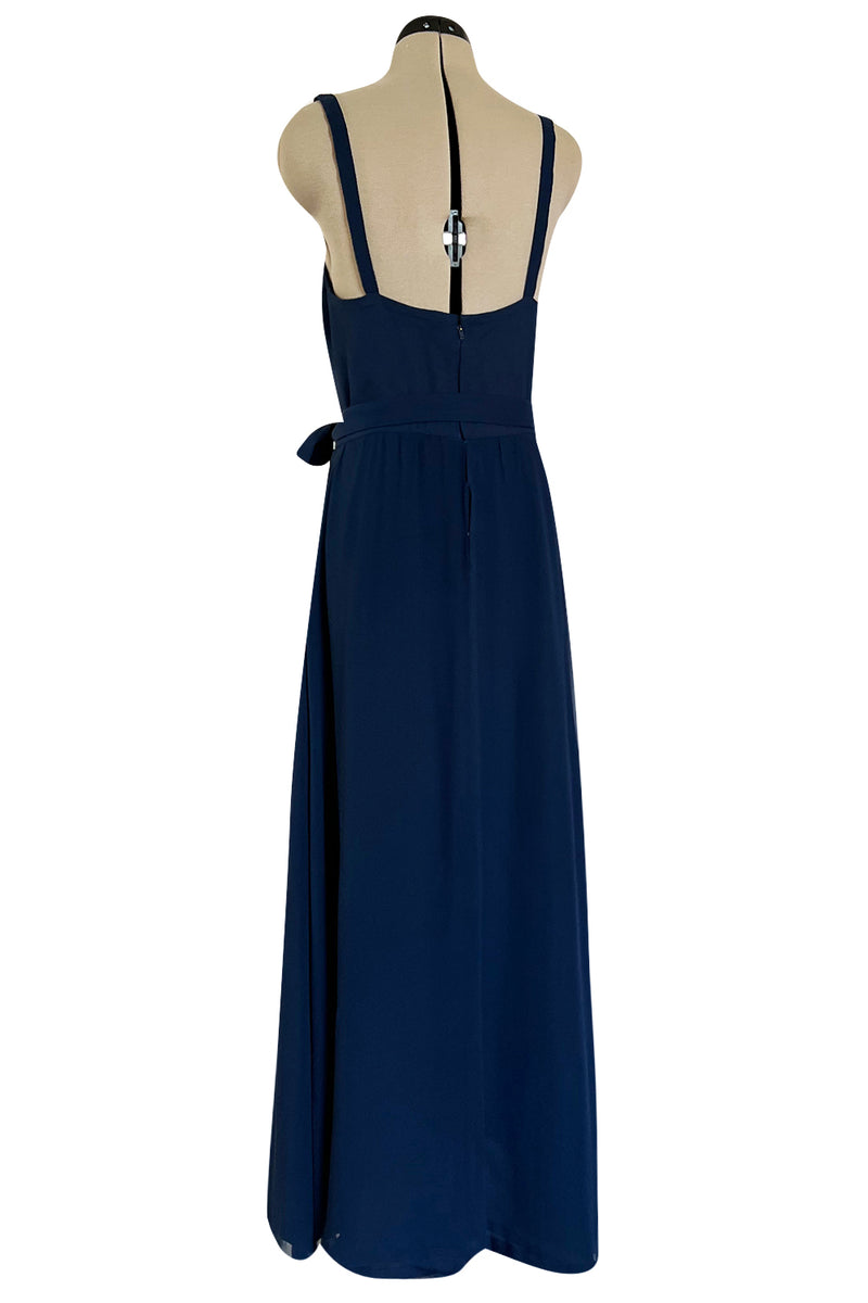 Chic 1970s Christian Dior by Marc Bohan Minimalist Blue Silk Chiffon D Shrimpton Couture Chic 1970s Christian Dior by Marc Bohan Minimalist Blue Silk Chiffon D Shrimpton Couture