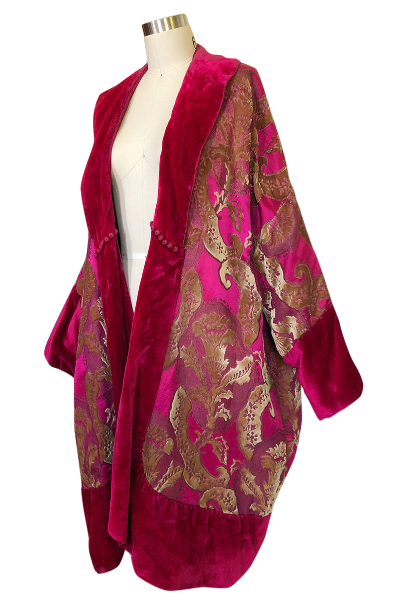 Vintage Velvet Hot Pink Lining Coat - OS