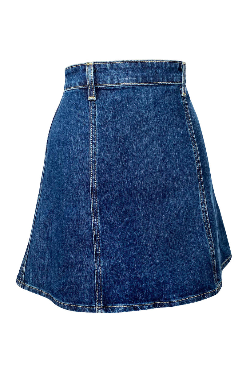 Spring 2015 Alexa Chung for AG Snap Front Denim Flare Skirt