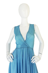 1970s John Kloss for Cira Blue Lingerie Dress