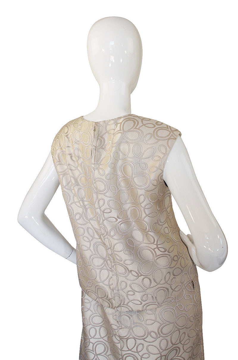 1960s Bill Blass Cream Shell & Shift Dress