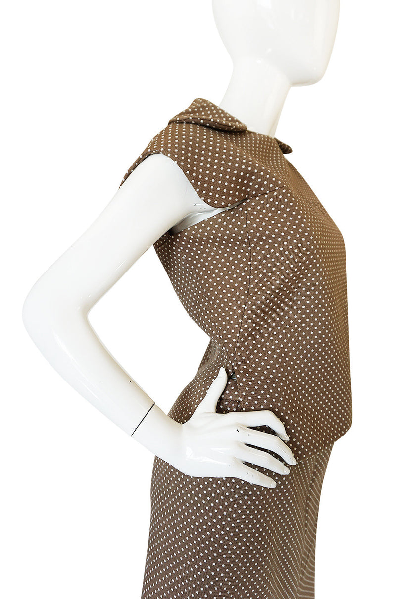 Darling 1960s Dotted Pierre Cardin Top and Skirt Set