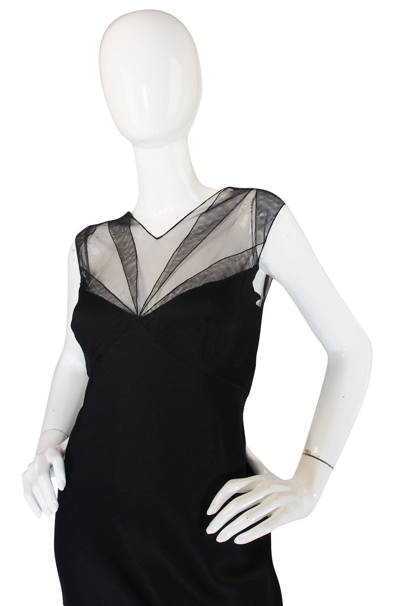 1994 Karl Lagerfeld Silk & Net Bias Cut Dress