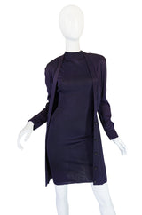 1980s Early Azzedine Alaia Dress & Jacket Purple Set