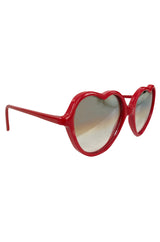 Vintage Big Red Heart Sunglasses w Mirrored Graduated Lenses