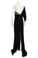 Fall 2009 Gucci by Frida Giannini Black One Shoulder Jersey & Leather Ad Campaign Dress
