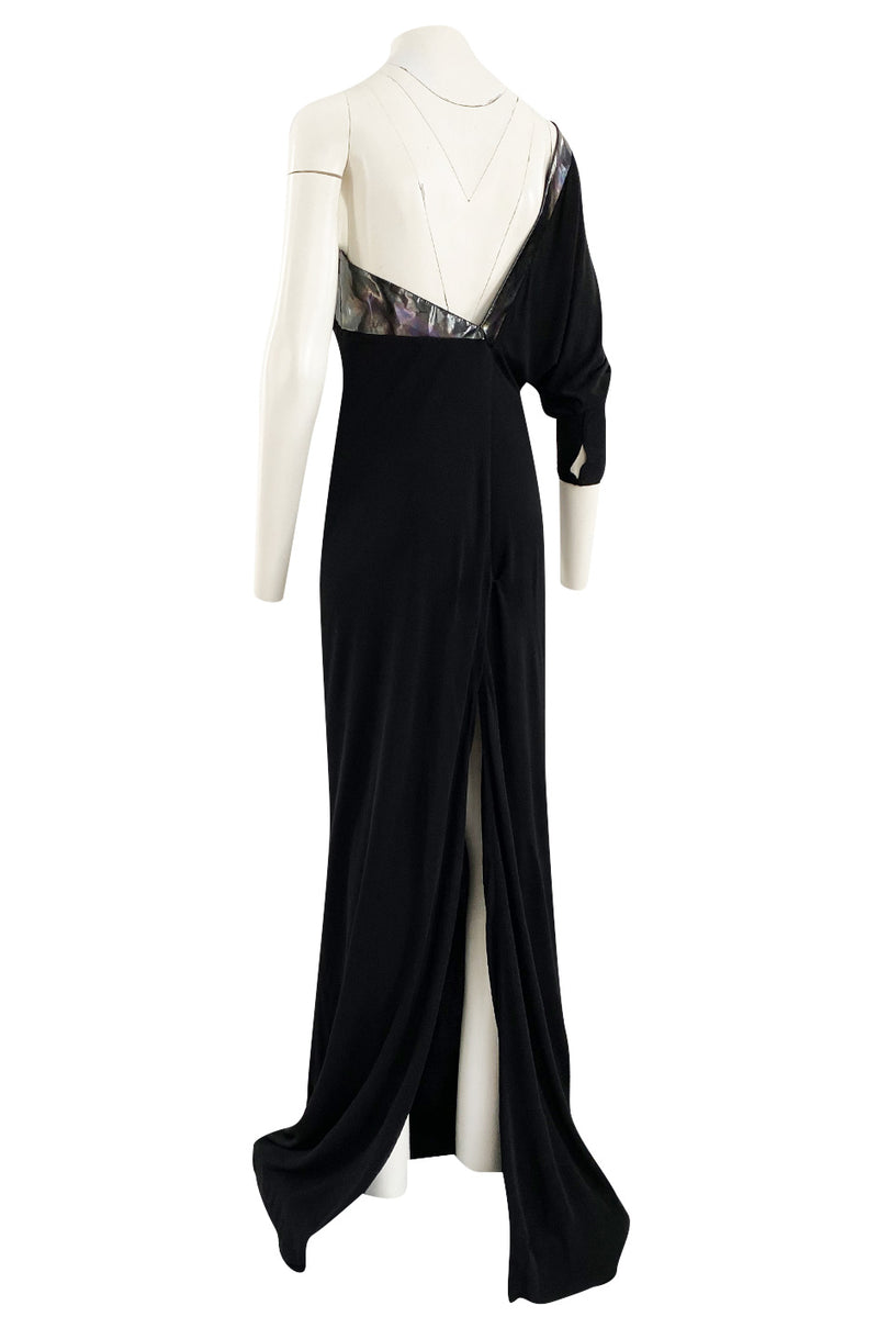 Fall 2009 Gucci by Frida Giannini Black One Shoulder Jersey & Leather Ad Campaign Dress