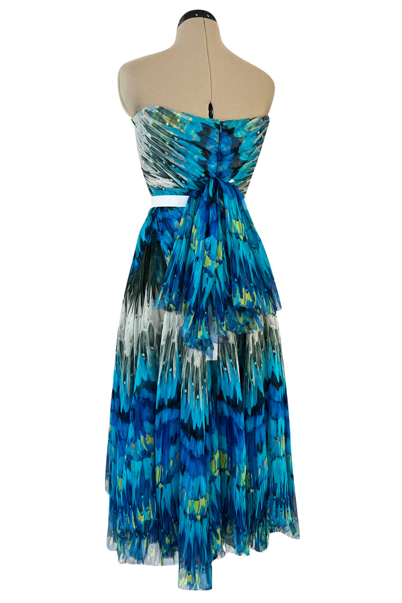 Stunning Spring 2003 Alexander McQueen 'Irere' Collection Silk Chiffon Runway Dress