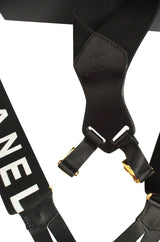 c.1994 Iconic Black and White Chanel Logo Suspenders – Shrimpton Couture