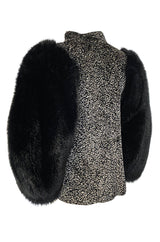 Fall 1992 Yves Saint Laurent Incredible Huge Sleeves Faux Fur Jacket