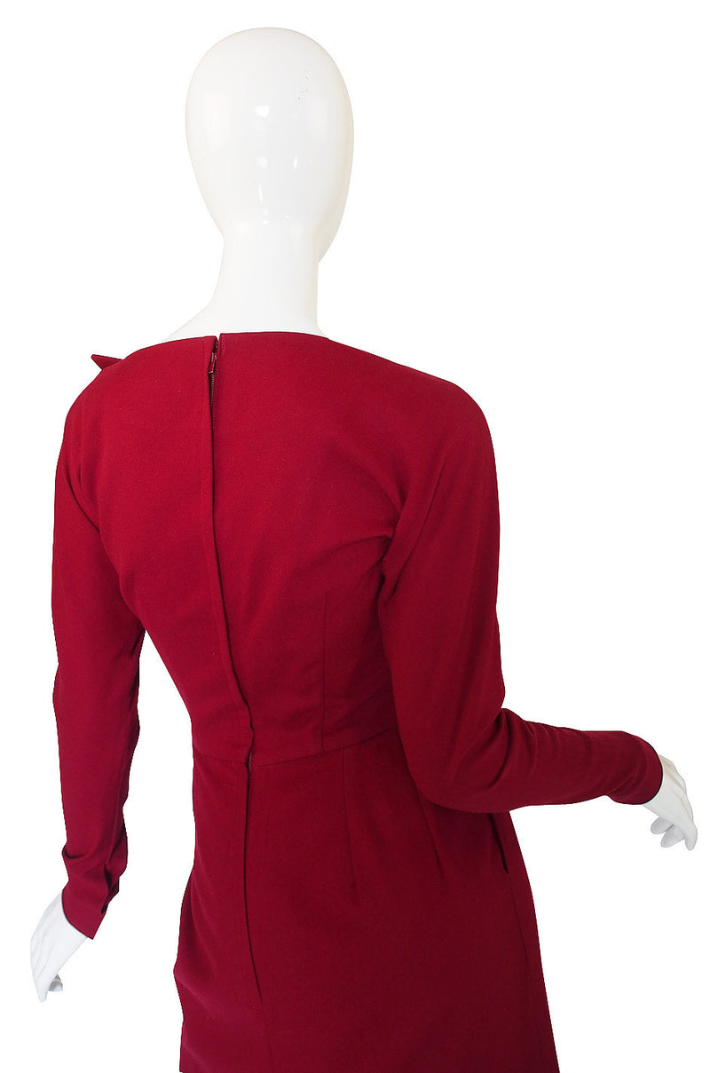 1950s Suzy Perette Dramatic Red Button Dress