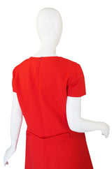 1980s Red Seamed Courreges Shift Dress