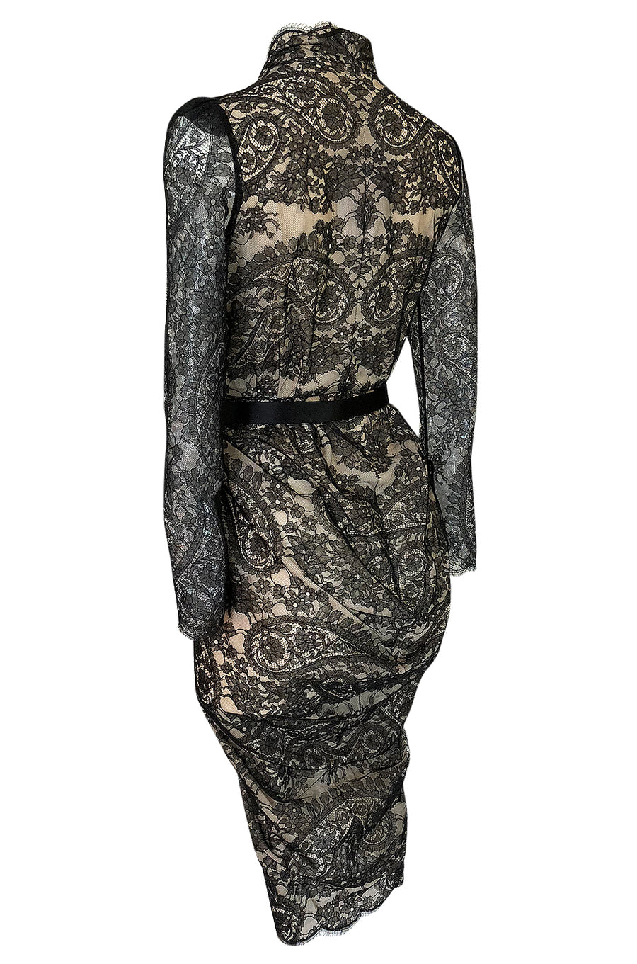 Fall 2010 Alexander McQueen Black Scalloped Lace Wrap Dress – Shrimpton  Couture