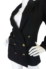 1980s Chanel Cashmere w 14 Chanel Gold Buttons Jacket