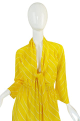 S/S 1976 Halston Demi-Couture Bias Cut Yellow Silk Dress