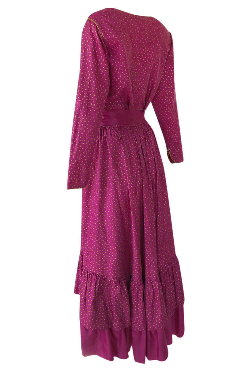 c.1976 Yves Saint Laurent Hand Painted Russian Top & Skirt Set