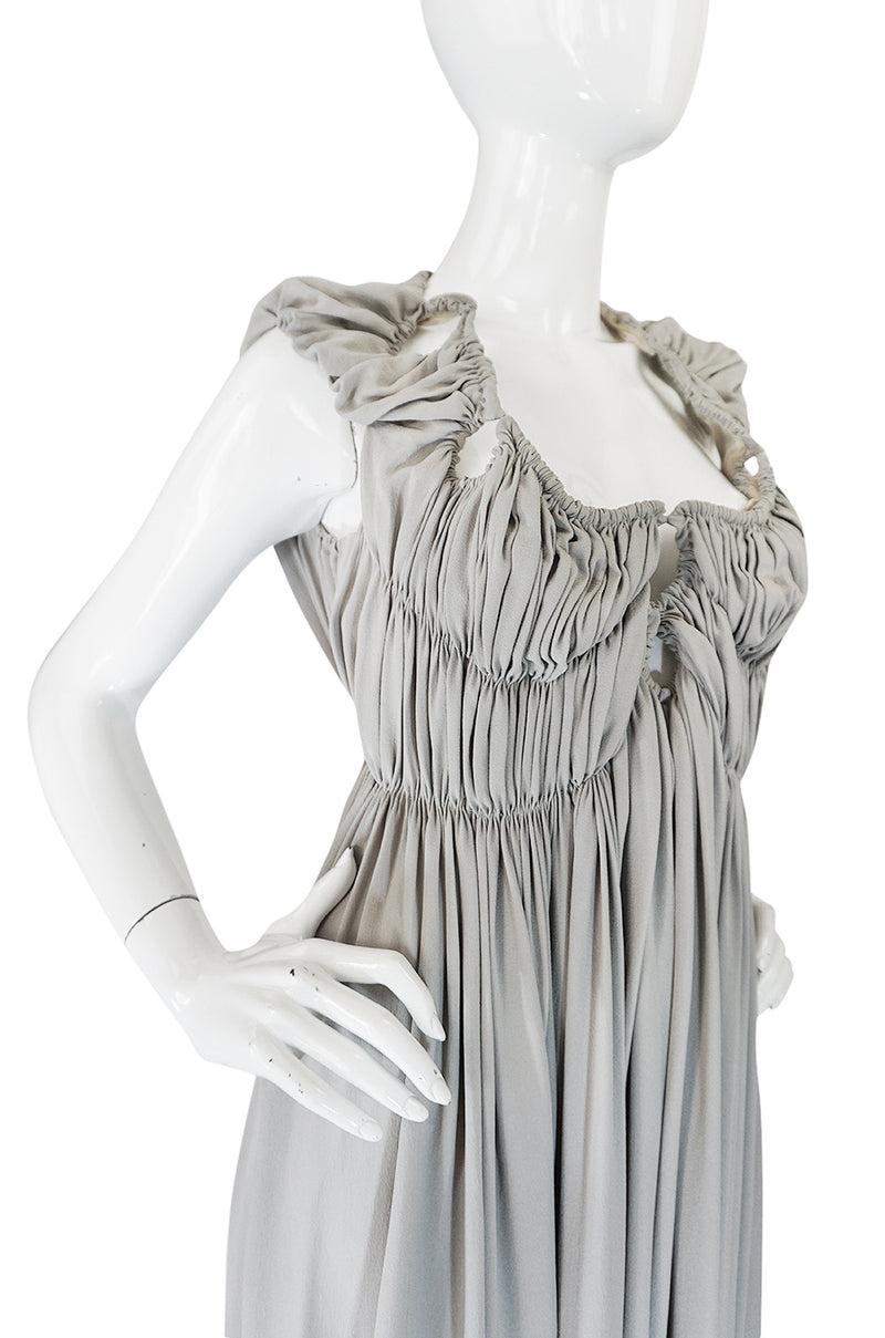 S/S 2008 Bottega Veneta Runway Light Grey Silk Cut Out Dress