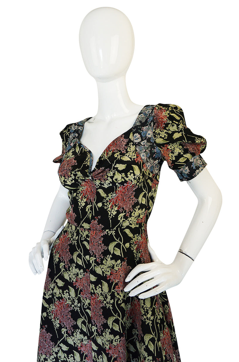 1970s Pretty Jeff Banks Printed Floral Swing Dress