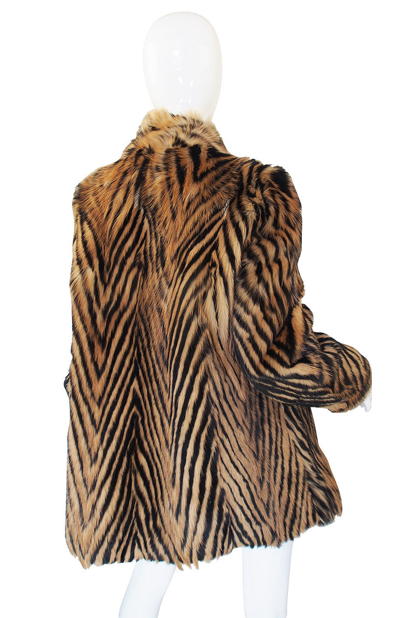 1970s Amazing Striped Goat Fur Jacket