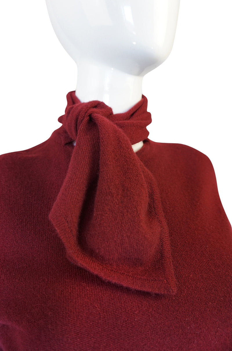 1980s Burgundy 100% Scottish Cashmere Chanel Sweater