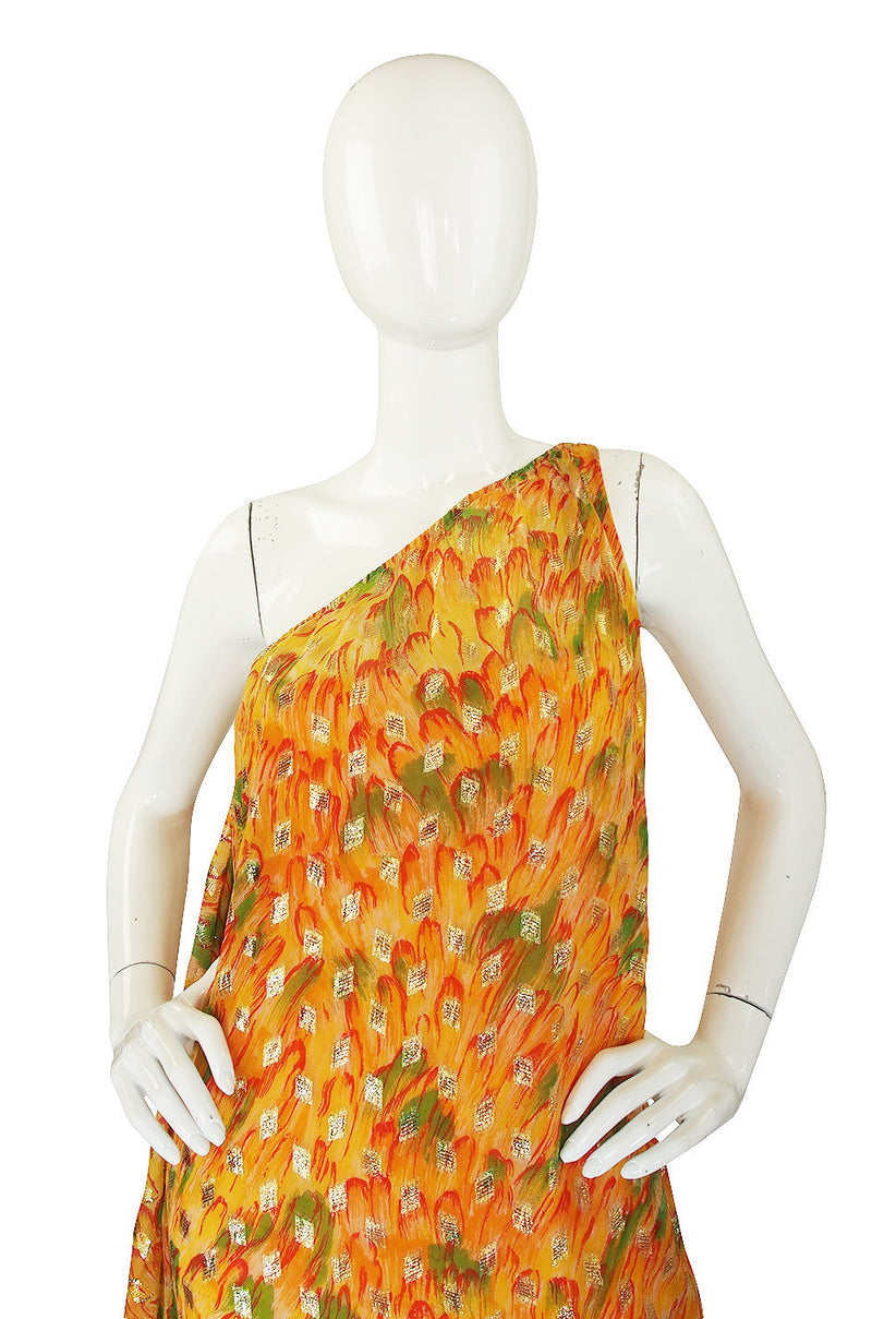 1960s Yellow Metallic Silk Malcolm Starr