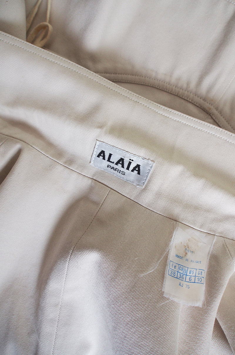 1990s Azzedine Alaia Side Corset Tied "Safari" Jacket