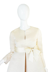 1960s Couture Gustave Tassell Pleated Silk Dress