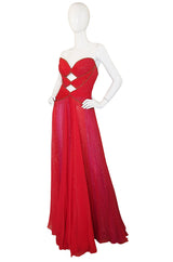 Fall 2001 Red & Gold Bob Mackie Cut Out Gown