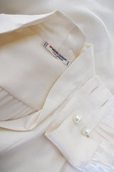 1970s Pearl & Silk Yves Saint Laurent Top