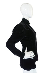 c1975 Thea Porter Couture Black Silk Velvet 'Chazara' Jacket