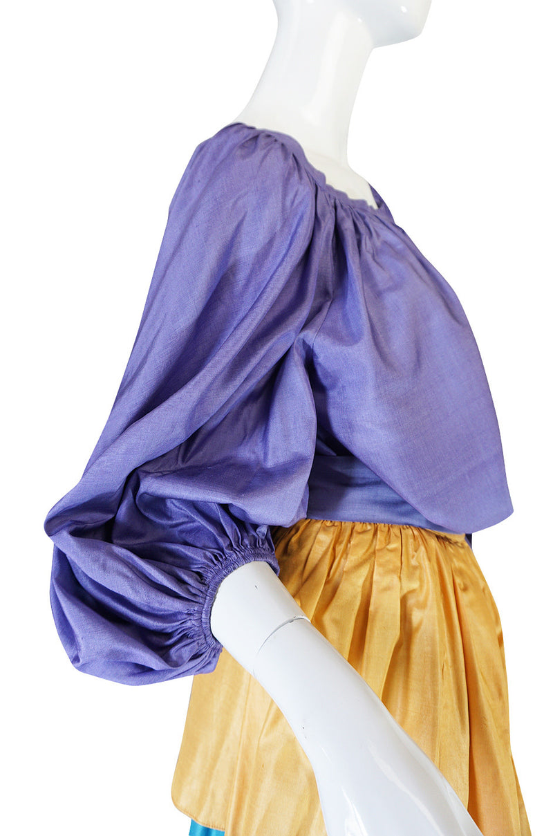 1970s Yves Saint Laurent Peasant Ruffle Skirt & Top Set