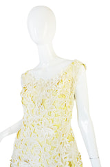 1960s Lace Overlay Sara Fredericks Sculptural Silk Dress