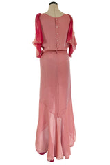 Phenomenal Spring 2001 Chanel by Karl Lagerfeld Dusty Pinks Silk Chiffon Runway Dress