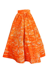 1970s Yves Saint Laurent Printed Cotton Fulll Circle Skirt