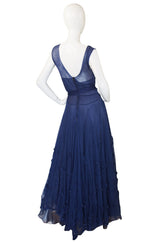 Late 1940s Norman Hartnell Attr Couture Net Gown