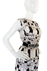 1960s Blush Pink Metallic Victor Costa Mod Shift Dress