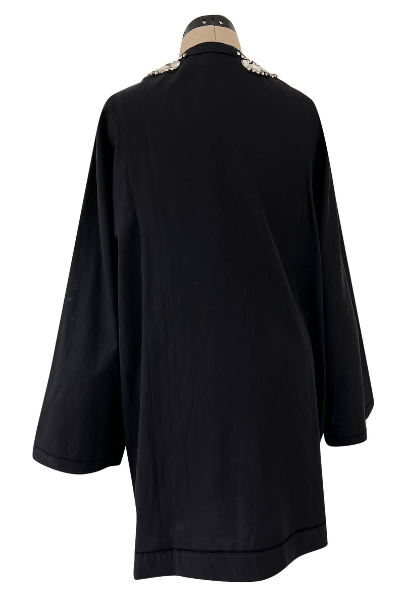 Fantastic Spring 2007 Lanvin by Alber Elbaz Black Tunic Mini Dress w Crystal Detailing