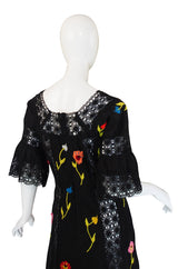 Wonderful 1960s Mexican Embroidered Maxi Dress