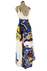 Look 45 Spring 2008 Christian Lacroix Silk Organza Dress w Crystal Detailing & Exuberant Print