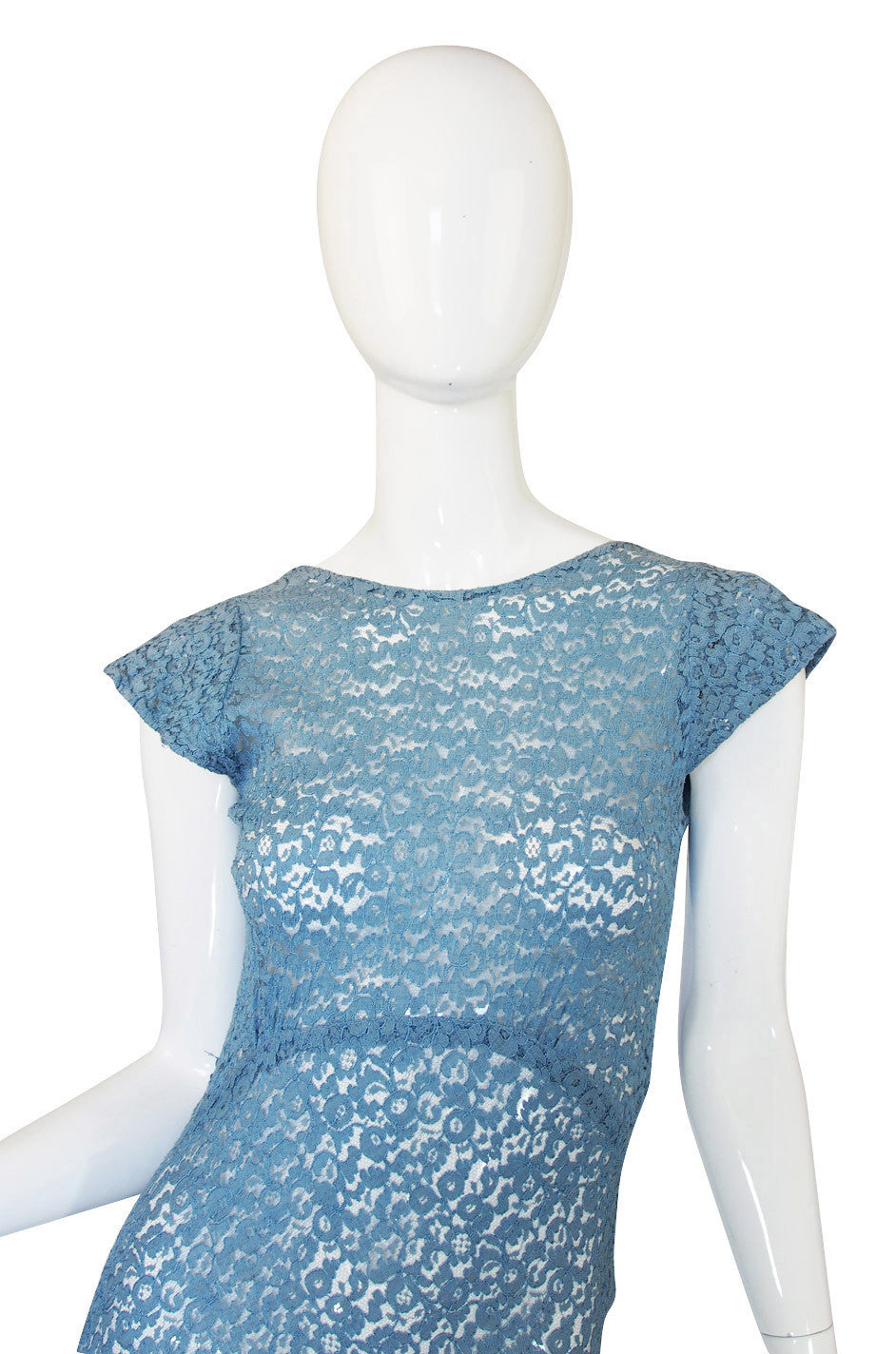 1930s Pale Blue Lace Ruffle Gown – Shrimpton Couture