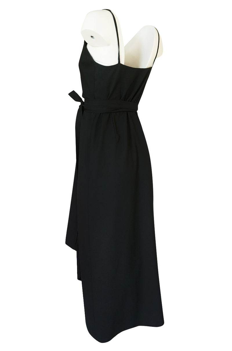 Early 1970s Polly Peck by Sybil Zelker Liittle Black Wrap Dress
