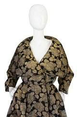 1950s Rich Gold Thread Silk Brocade "New Look" Coat